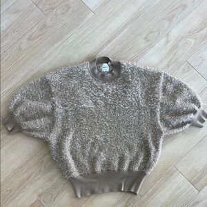 Gold, sparkly metallic sweater by Maeve